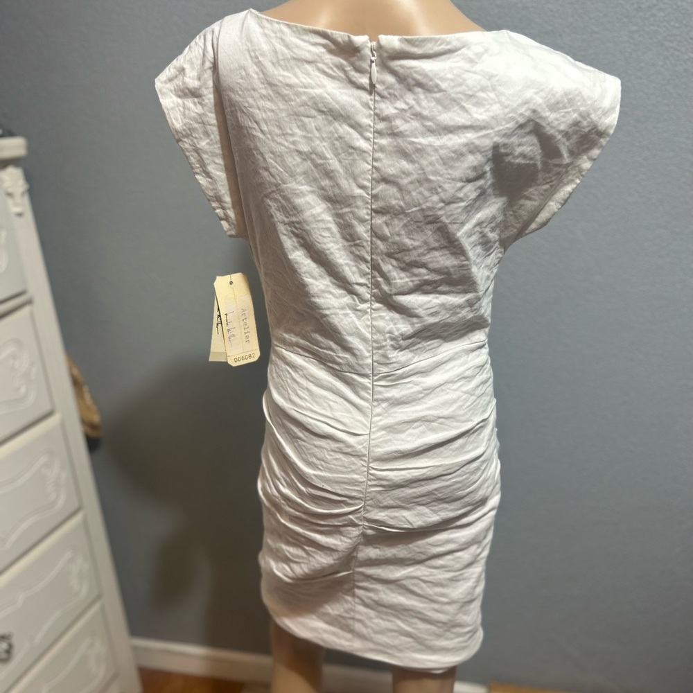 NWT $440.00 Artelier Nicole miller Ruched Bodycon dress size 10 - Picture 6 of 14